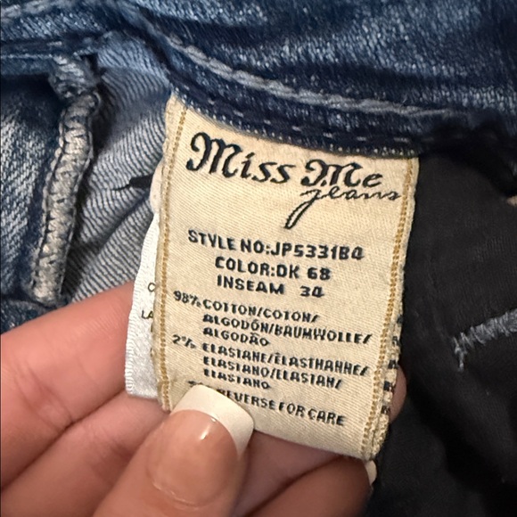 Miss Me Light Blue Flare Jeans with Wing Embellishments - Picture 3 of 4